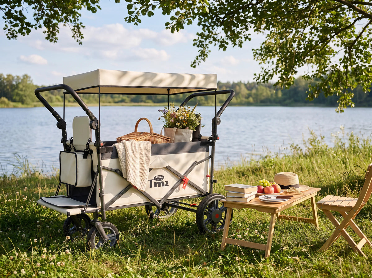 TMZ wagon in an outdoor family setting